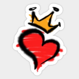 Graffiti heart with spray paint splatters love Sticker